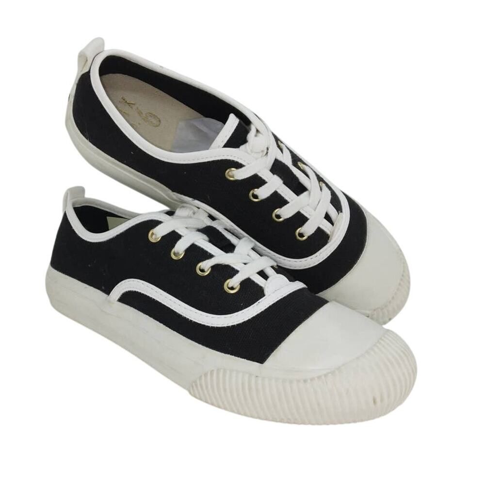 MIX NO. 6 Designer Women's Pre-owned Black/White Lace-up Sneakers - sz. 7 1/2M